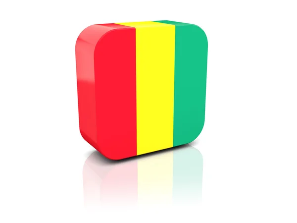方形图标与几内亚国旗 — 图库照片