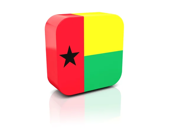 Fyrkantig ikon med guinea Bissaus flagga — Stockfoto