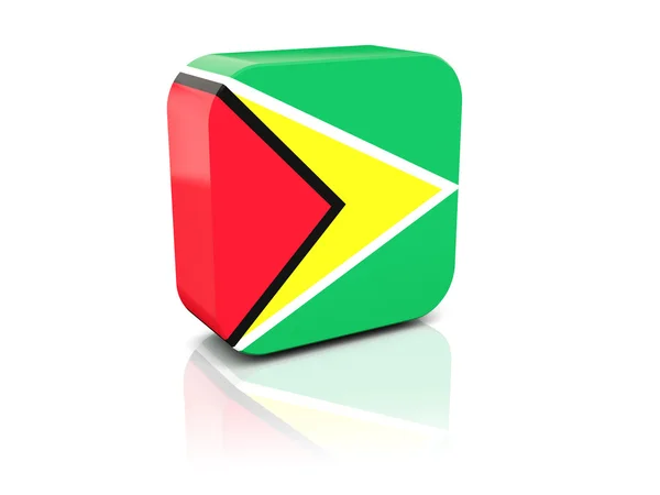 Square icon with flag of guyana — Stock Photo, Image