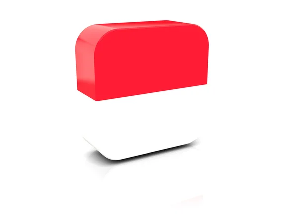 Square icon with flag of indonesia — Stock Photo, Image