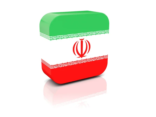 Vierkante pictogram met de vlag van iran — Stockfoto