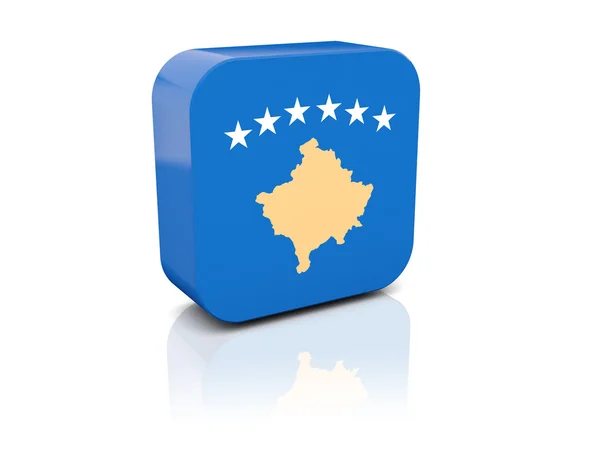 Ikona kwadratu z flaga Kosowa — Zdjęcie stockowe