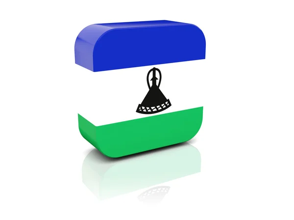 Square icon with flag of lesotho — Stock Photo, Image