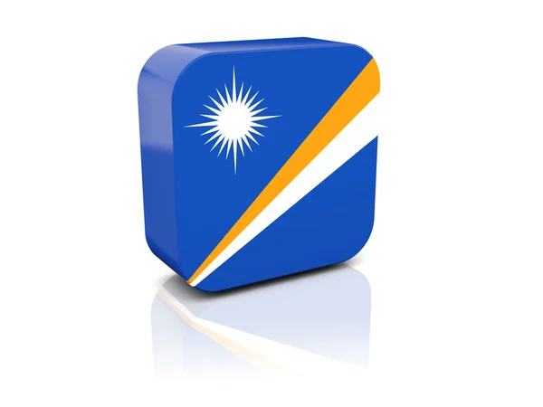 Square icon with flag of marshall islands — Stock Photo, Image