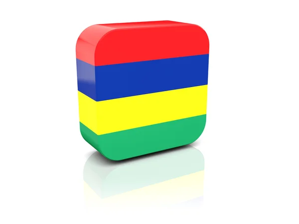 Square icon with flag of mauritius — Stock Photo, Image