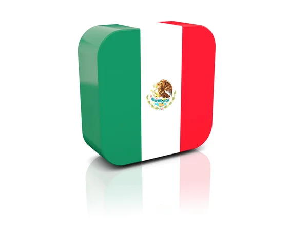 Square icon with flag of mexico — Stock Photo, Image