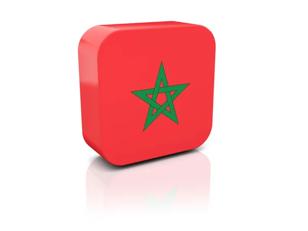 Square icon with flag of morocco — Stock Photo, Image