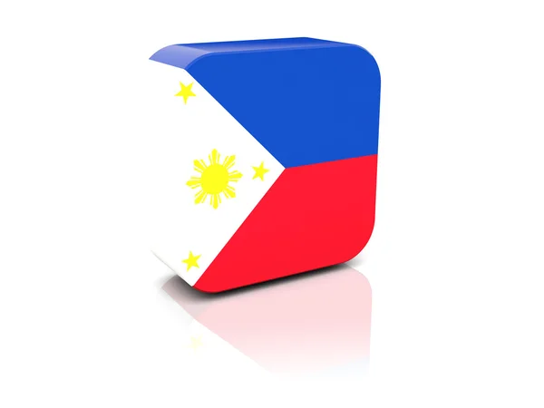 Quadratische Ikone mit philippinischen Flagge — Stockfoto
