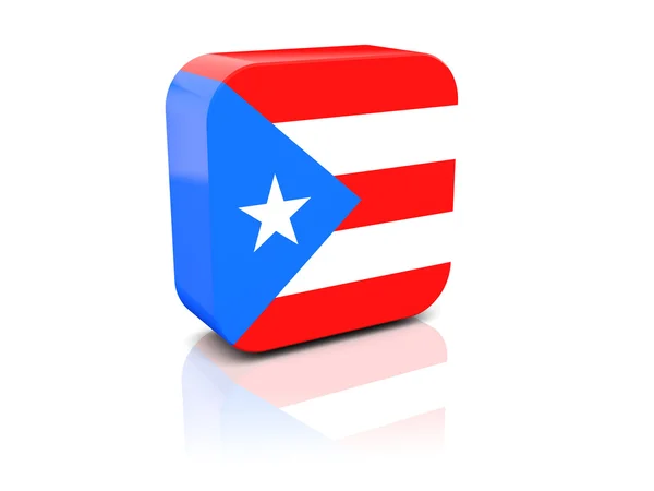 Fyrkantiga ikonen med flagga i puerto rico — Stockfoto