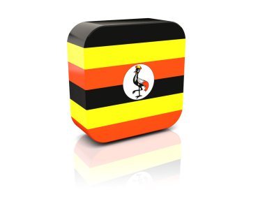 Uganda bayrağıyla kare simgesi