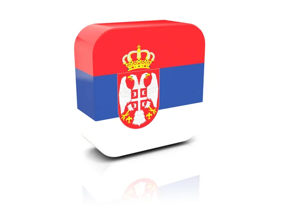 Sırbistan bayrağı ile kare simgesi — Stok fotoğraf