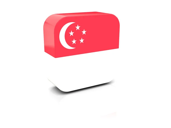 Négyzet alakú ikon a Szingapúr zászlaja — Stock Fotó