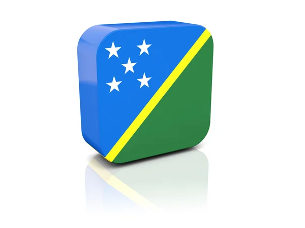 Square icon with flag of solomon islands — Stock Photo, Image