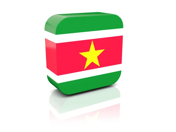 Ícone quadrado com bandeira do suriname — Fotografia de Stock