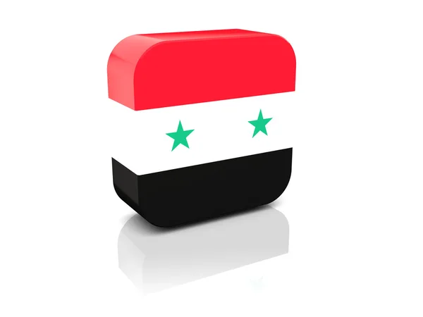 Icona quadrata con bandiera della Siria — Foto Stock