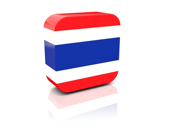 Fyrkantig ikon med flagga thailand — Stockfoto