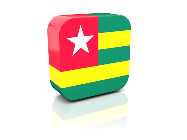 Icona quadrata con bandiera del togo — Foto Stock