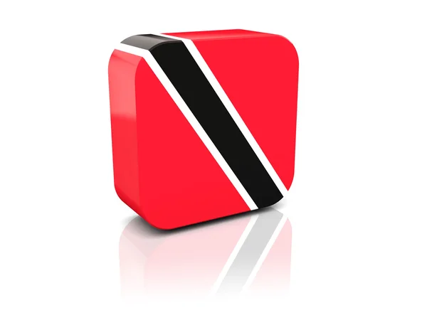 Čtvercová ikona s vlajkou na Trinidadu a Tobagu — Stock fotografie