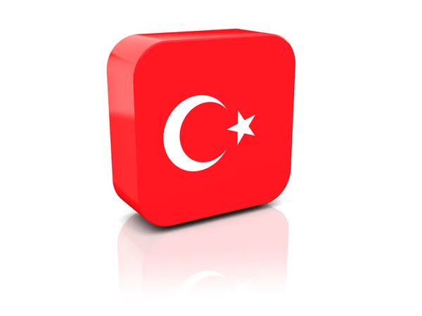 Square icon with flag of turkey — Stock Photo, Image