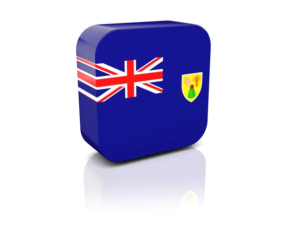 Square icon with flag of caicos islands — Stock Photo, Image