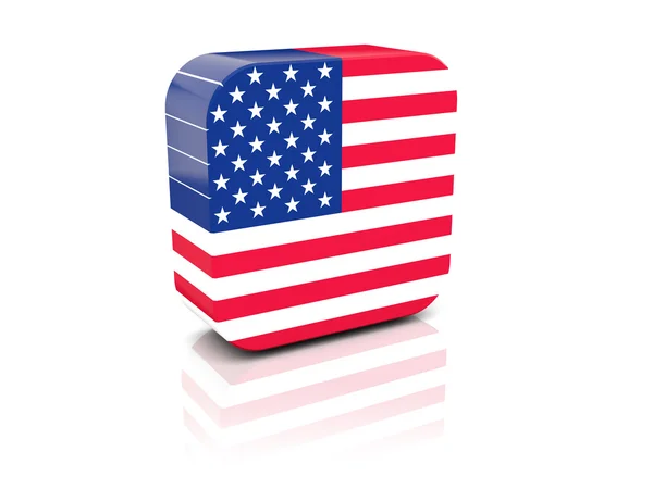 Square icon with flag of united states of america — Stock Photo, Image