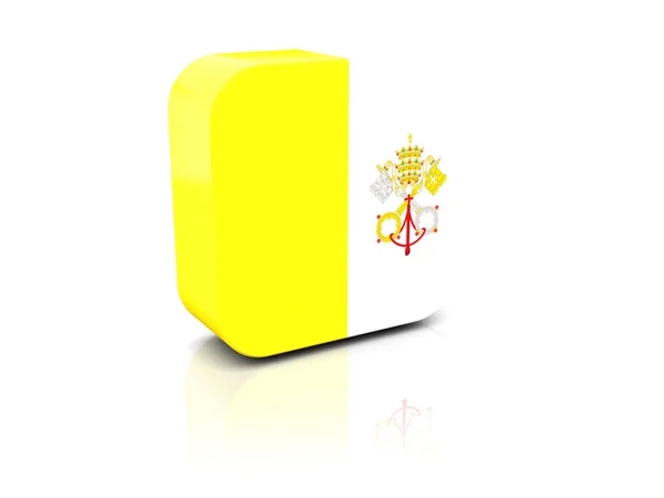 바티칸 시티의 깃발으로 사각형 아이콘 — 스톡 사진