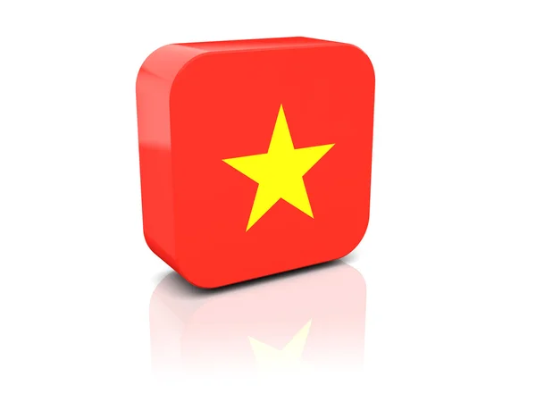 Square icon with flag of vietnam — Stock Photo, Image