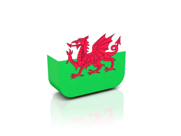 Vierkante pictogram met de vlag van wales — Stockfoto