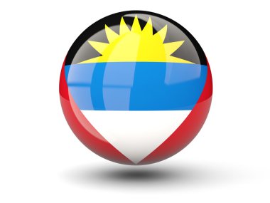 Antigua ve barbuda bayrağı yuvarlak simge