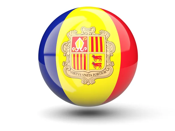 Icône ronde du drapeau de l'andorre — Photo