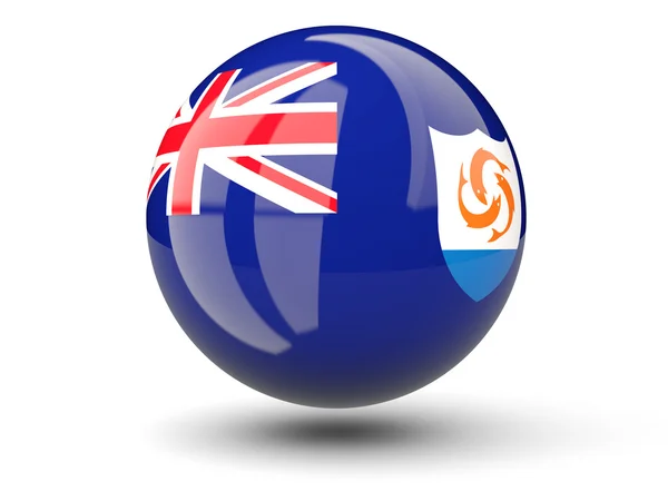 Round icon of flag of anguilla — Stock Photo, Image