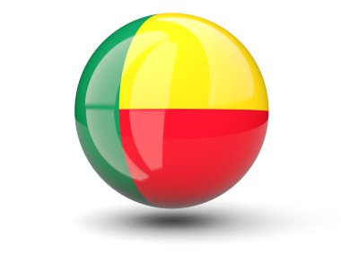 Benin bayrağı yuvarlak simge