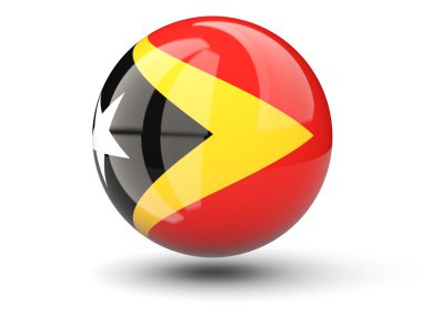 Doğu timor bayrağı yuvarlak simge