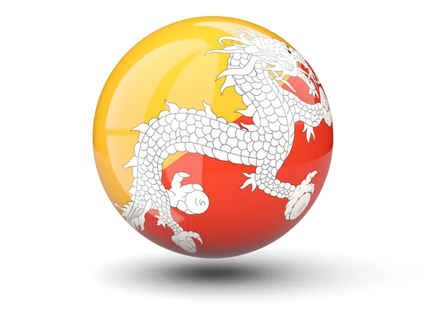 Ronde pictogram van de vlag van bhutan — Stockfoto