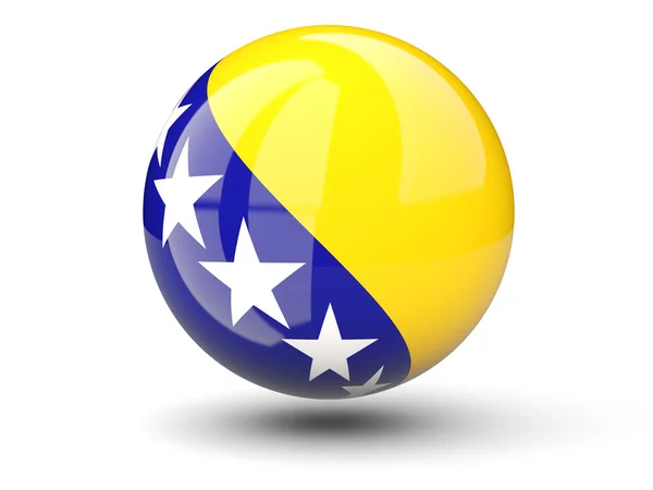Icono redondo de la bandera de bosnia y Herzegovina —  Fotos de Stock