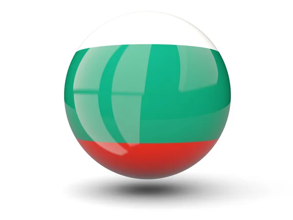 Круглая икона флага Болгарии — стоковое фото