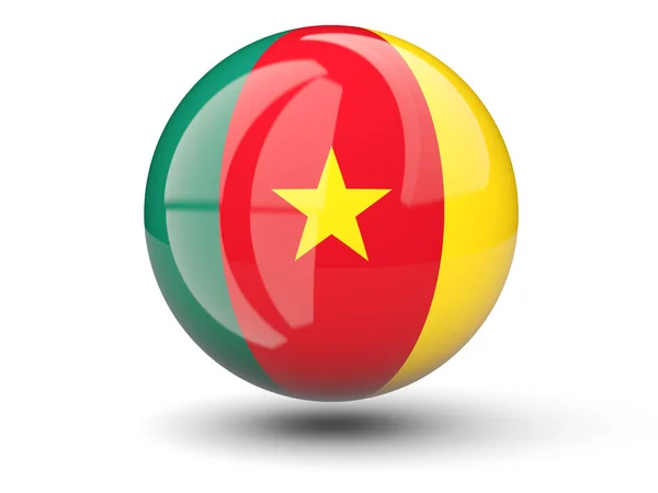 Round icon of flag of cameroon — Stock Photo, Image