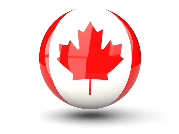 Round icon of flag of canada — Stock Photo, Image