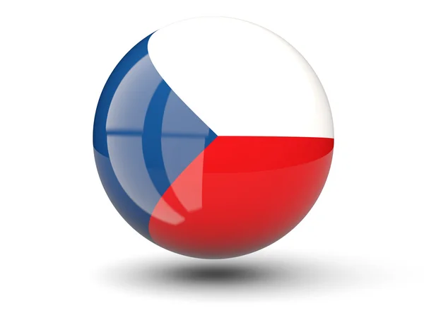 Okrągła ikona flagi z Republika Czeska — Zdjęcie stockowe