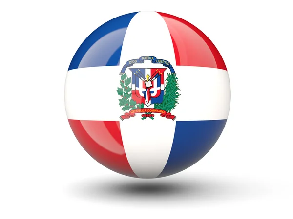 Round icon of flag of dominican republic — Stock Photo, Image