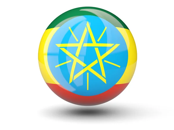 Ronde pictogram van vlag van Ethiopië — Stockfoto