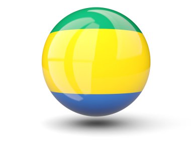Gabon Cumhuriyeti bayrağı yuvarlak simge