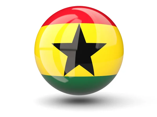 Round icon of flag of ghana — Stock Photo, Image