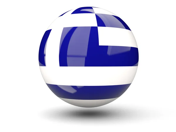 Ronde pictogram van vlag van Griekenland — Stockfoto