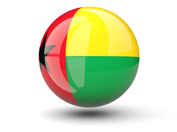 Icono redondo de la bandera de guinea bissau — Foto de Stock