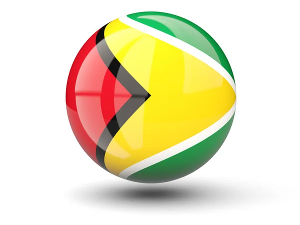 Icona rotonda della bandiera della Guyana — Foto Stock