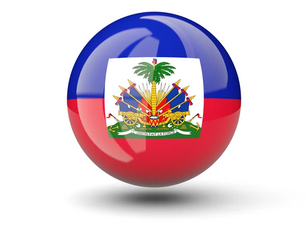 Round icon of flag of haiti — Stock Photo, Image