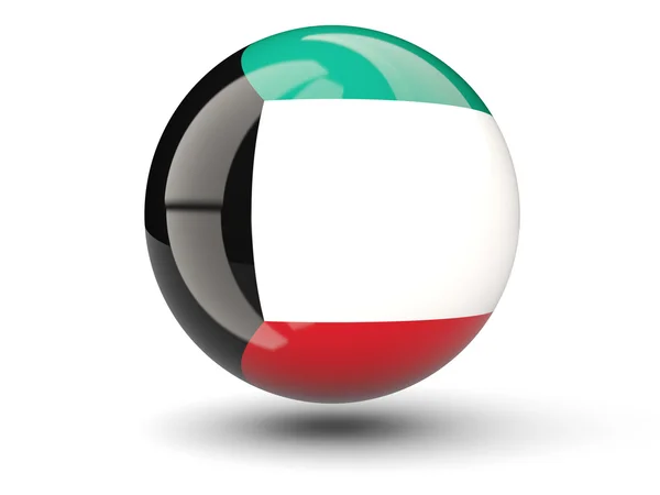クウェートの旗の丸いアイコン — ストック写真