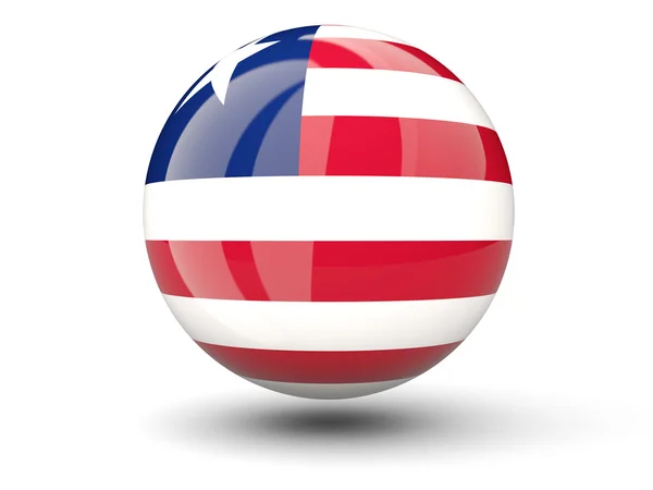 Round icon of flag of liberia — Stock Photo, Image