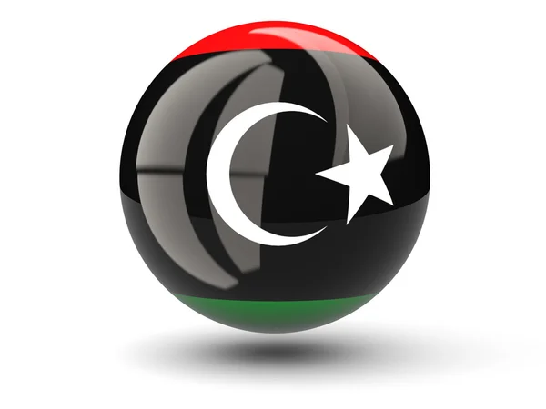 Runde Ikone der libyschen Flagge — Stockfoto